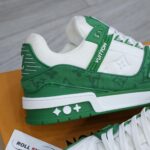 Giày Louis Vuitton LV Trainer Xanh Green Monogram Denim Like Auth