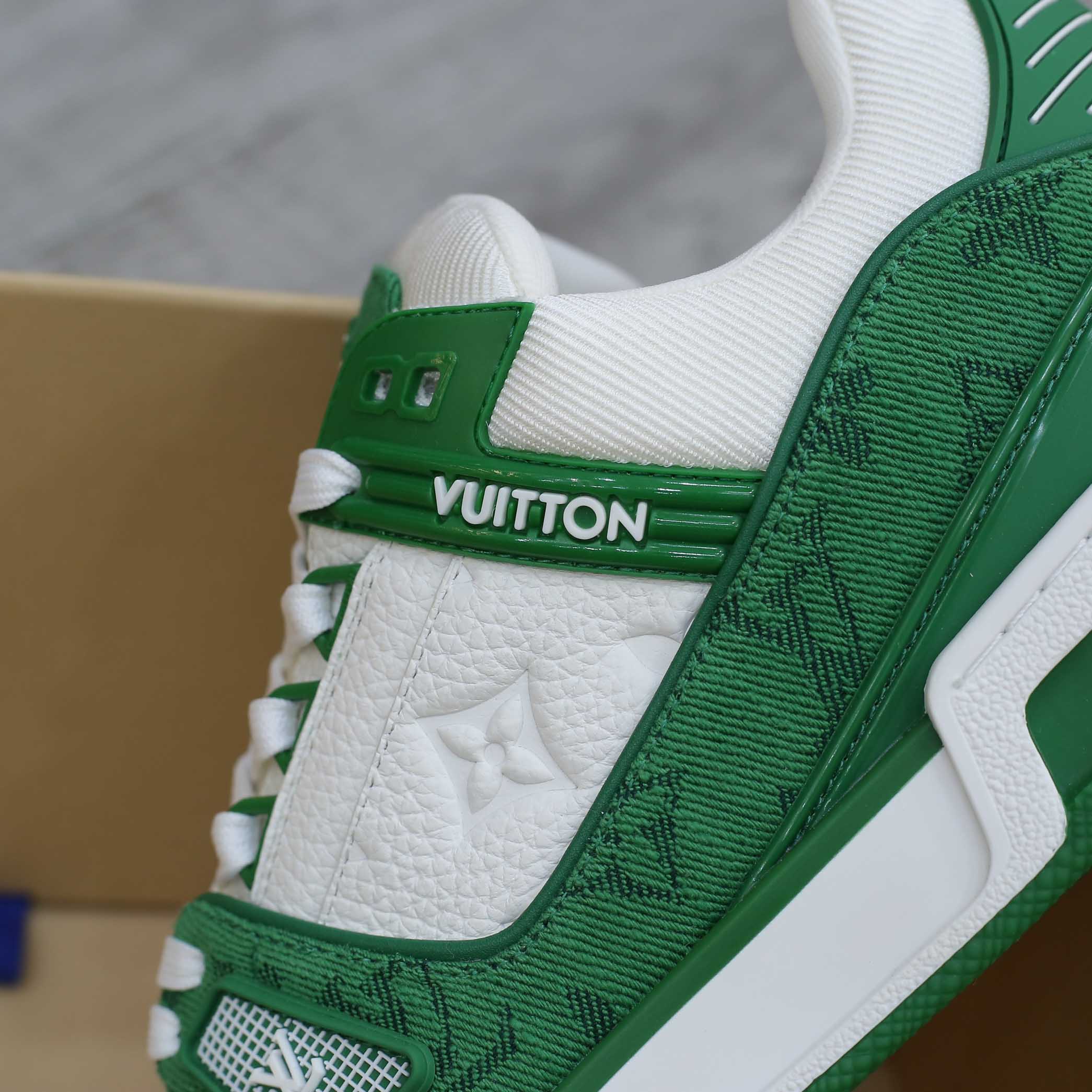 Giày Louis Vuitton LV Trainer Xanh Green Monogram