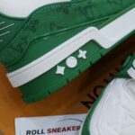 Giày Louis Vuitton LV Trainer Xanh Green Monogram Denim Like Auth