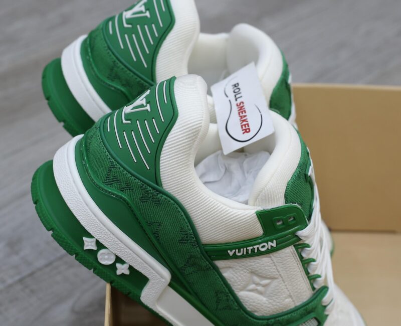 Giày Louis Vuitton LV Trainer Xanh Green Monogram Denim Like Auth