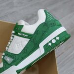 Giày Louis Vuitton LV Trainer Xanh Green Monogram Denim Like Auth