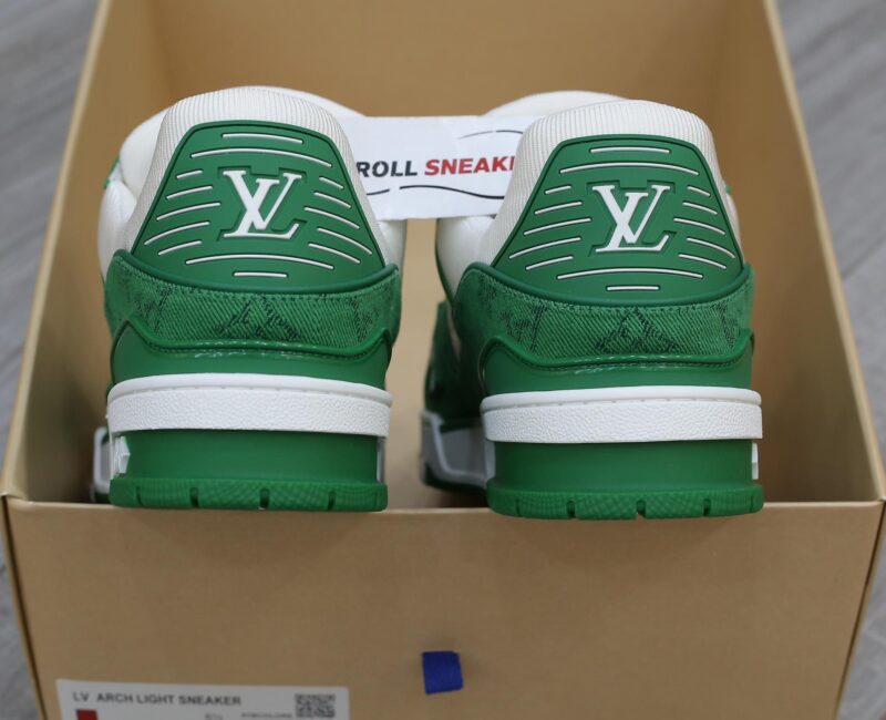 Giày Louis Vuitton LV Trainer Xanh Green Monogram Denim Like Auth