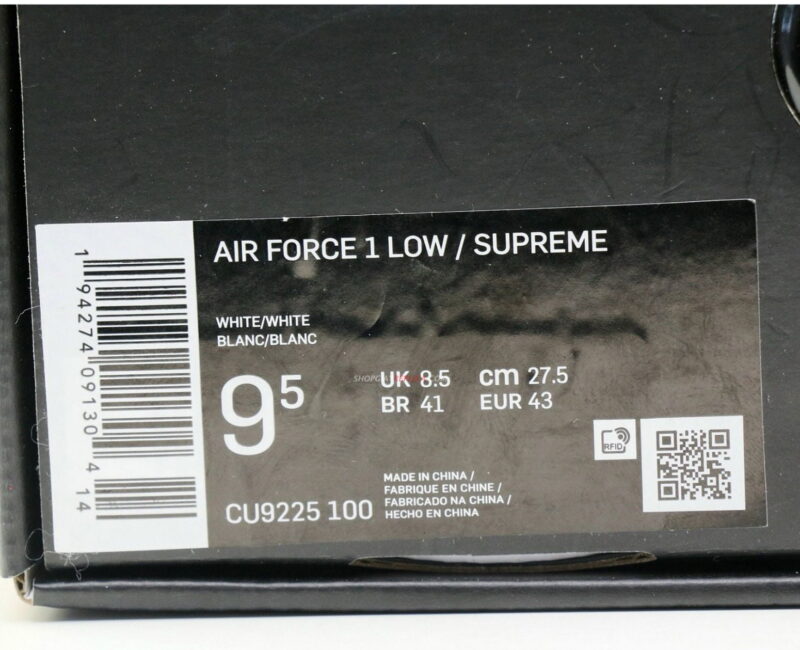 Giày Nike Air Force 1 Low Supreme White Like Auth