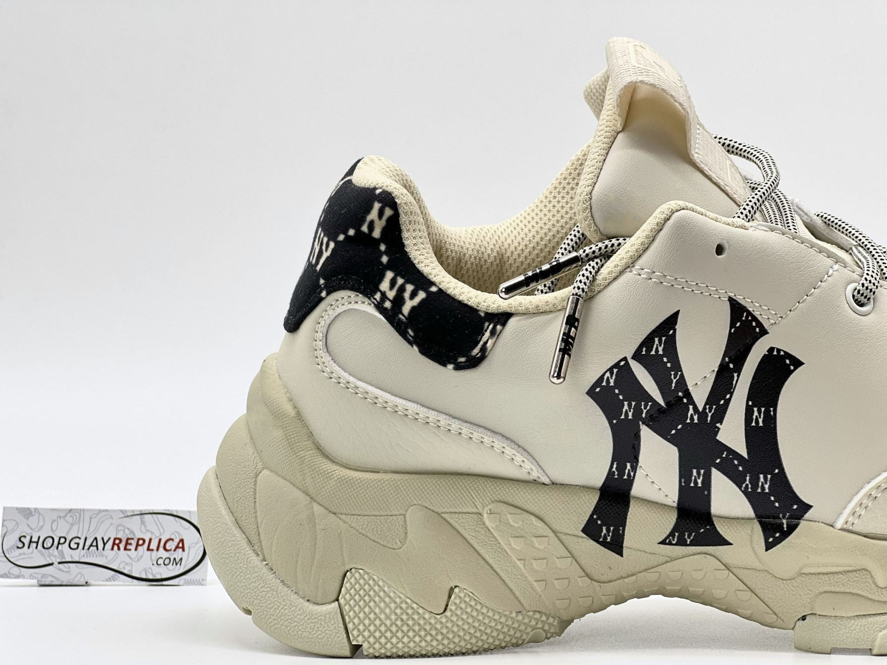 Giày MLB BigBall Chunky Mono Heel New York Yankees Black