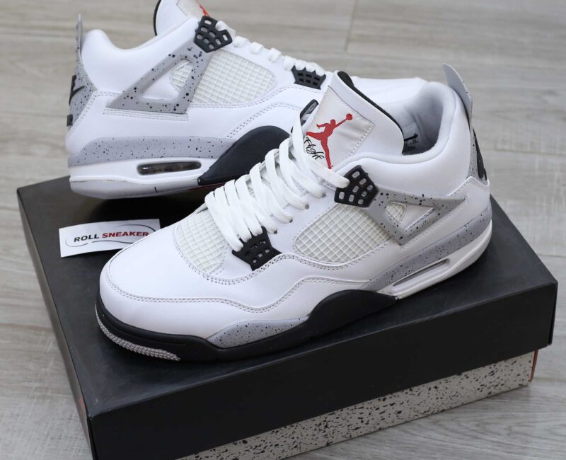 Giày Nike Air Jordan 4 Retro White Cement Like Auth