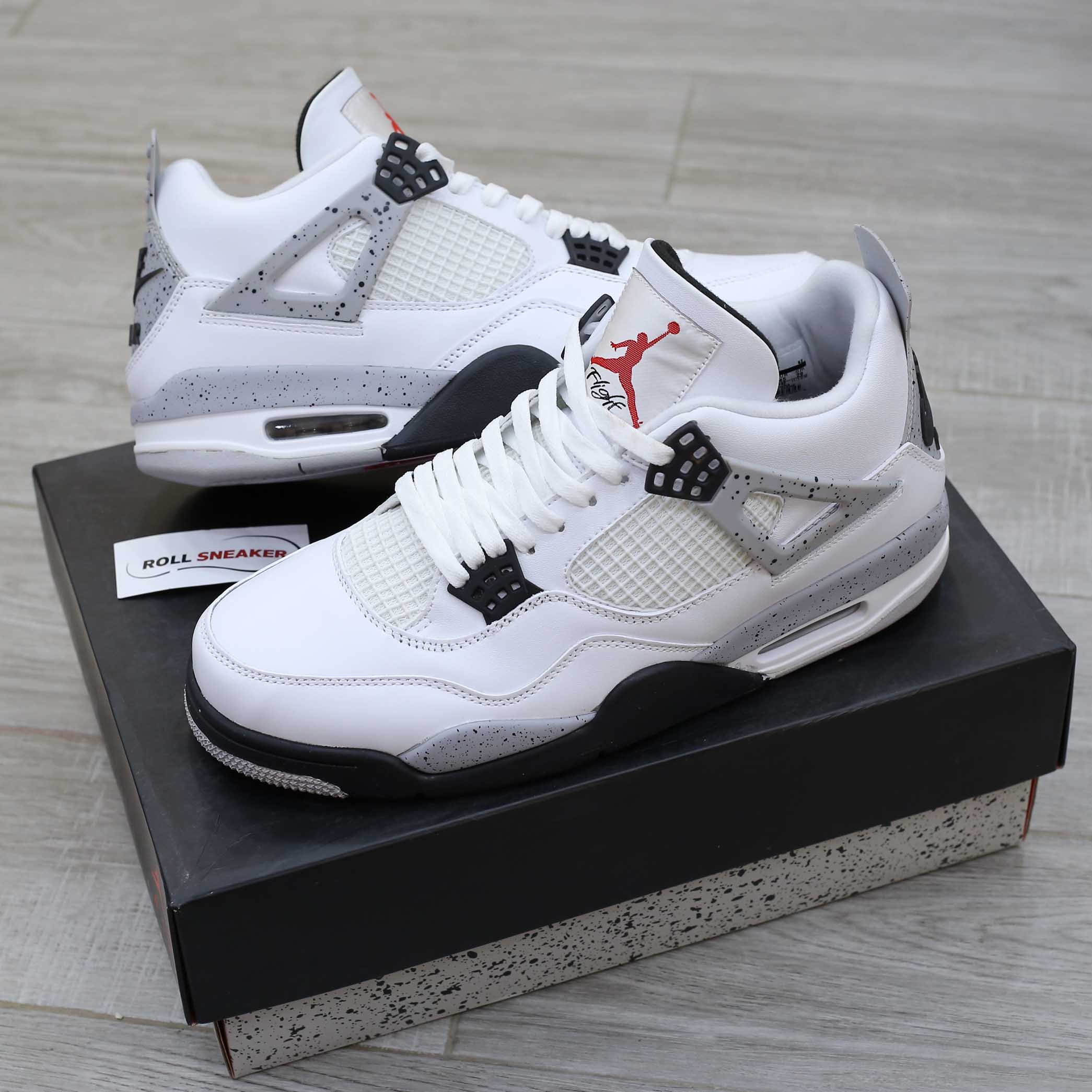 Giày Nike Air Jordan 4 Retro White Cement Like Auth