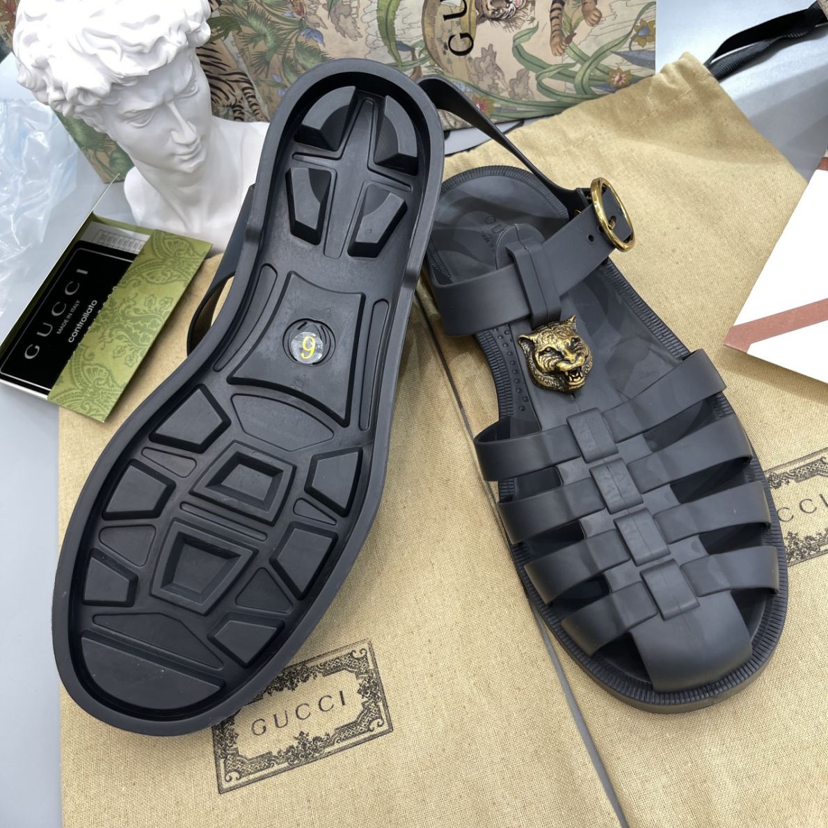 Dép Rọ Sandal Gucci đen