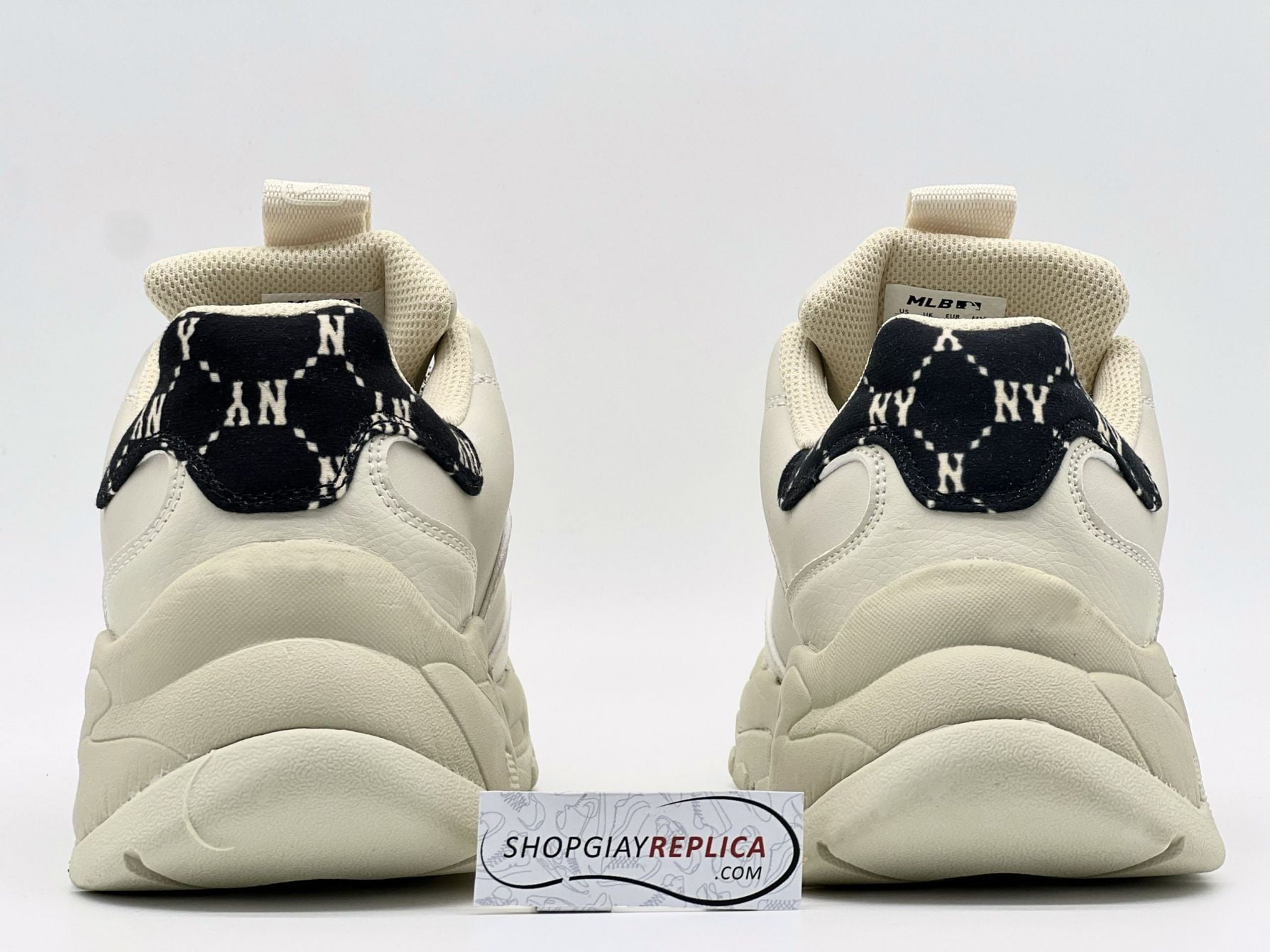 Giày MLB Mono Heel New York Yankees Black Đen rep 1:1