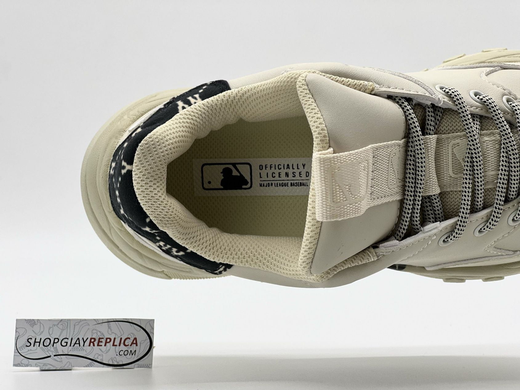Giày MLB Mono Heel New York Yankees Black Đen rep 1:1