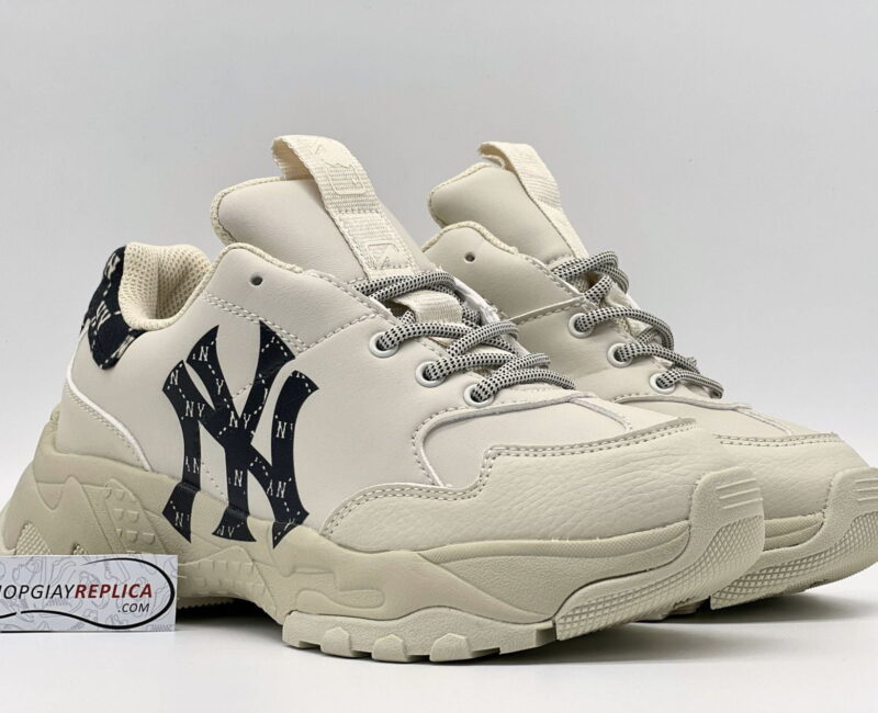 Giày MLB Mono Heel New York Yankees Black Đen rep 1:1