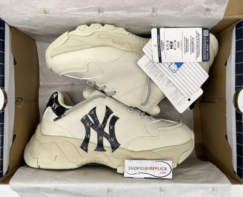 Giày MLB BigBall Chunky Mono Heel New York Yankees Black