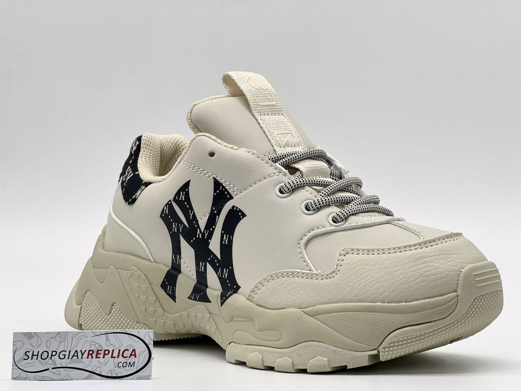 Giày MLB BigBall Chunky Mono Heel New York Yankees Black