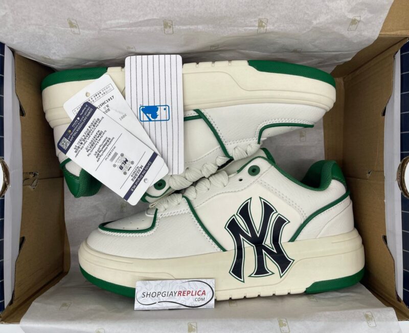 Giày MLB Chunky Liner New York Yankees White Green rep 1:1