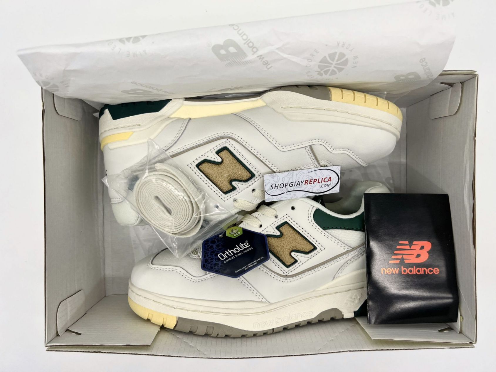 Giày New Balance Aimé Leon Dore x 550 Natural Green Rep 1:1