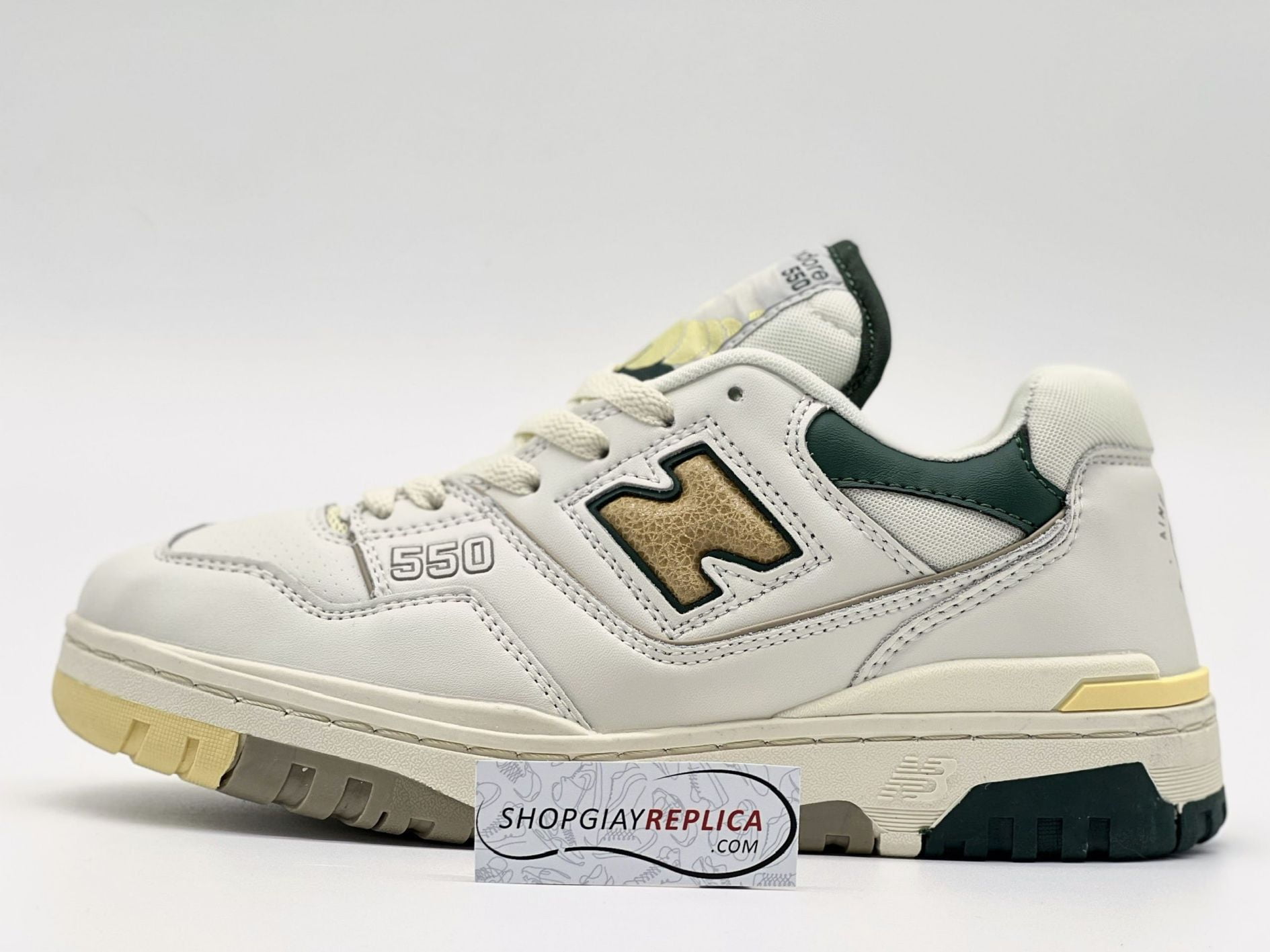 Giày New Balance Aimé Leon Dore x 550 Natural Green Xanh Vàng Rep 1:1