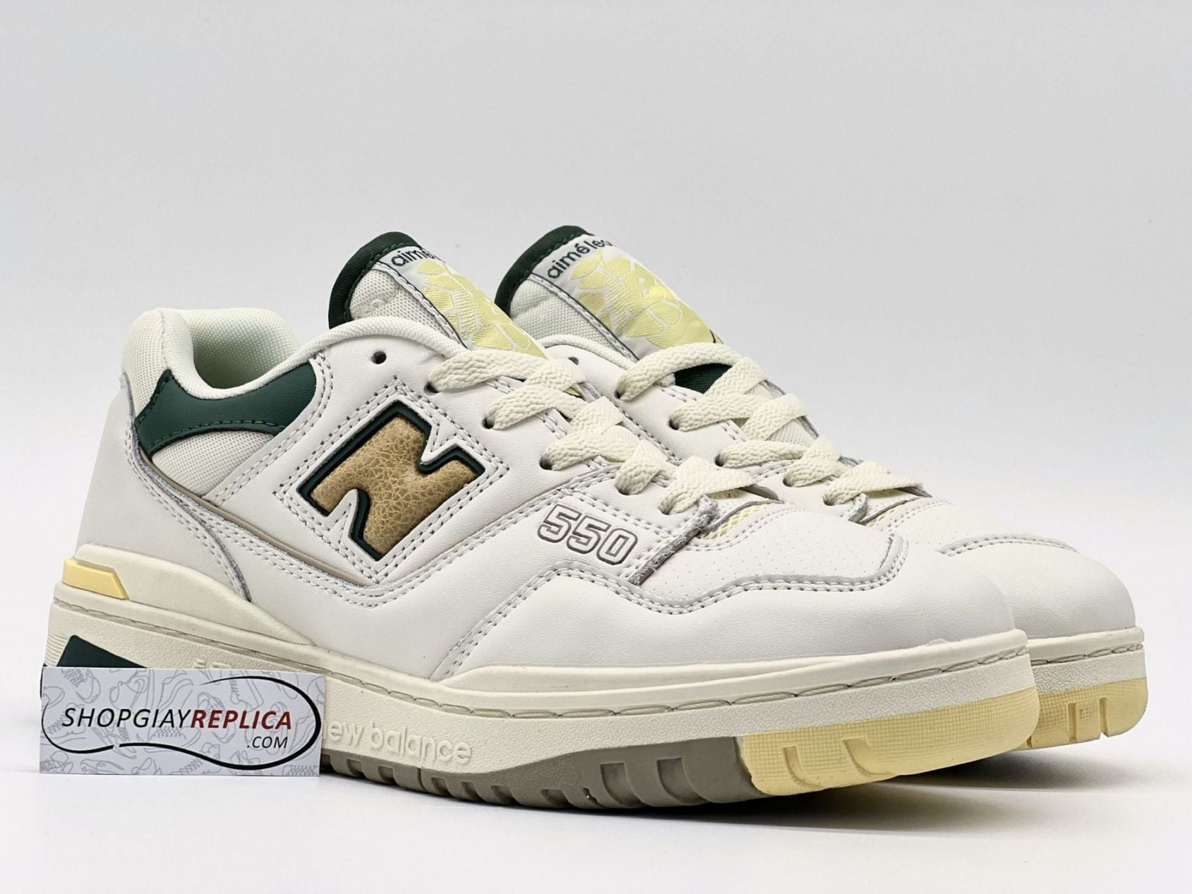 Giày New Balance Aimé Leon Dore x 550 Natural Green Rep 1:1