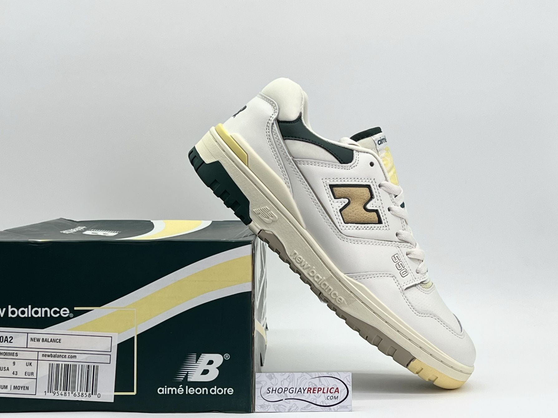 hộp giày Giày New Balance Aimé Leon Dore x 550 Natural Green