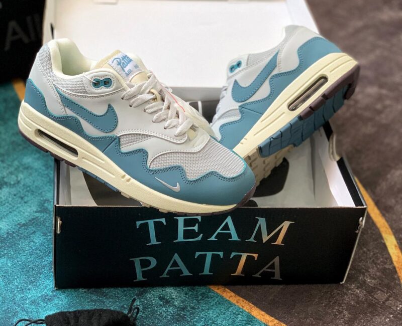 Giày Nike Air Max 1 x Patta ‘Aqua Noise’ Rep 1:1 Like Auth Xanh