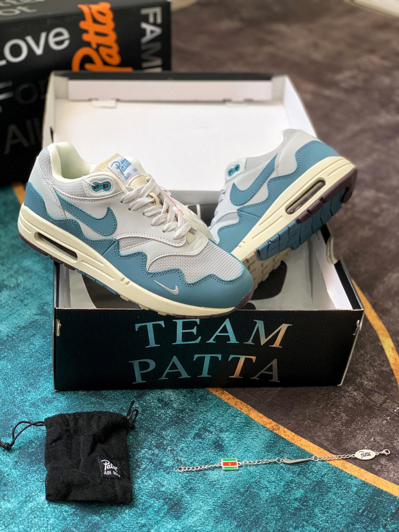 Giày Nike Air Max 1 x Patta ‘Aqua Noise’ Rep 1:1 Like Auth