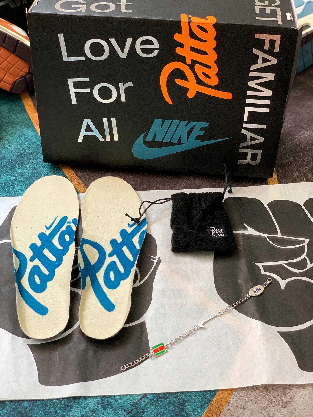 box phụ kiện Giày Nike Air Max 1 x Patta ‘Aqua Noise’ Like Auth