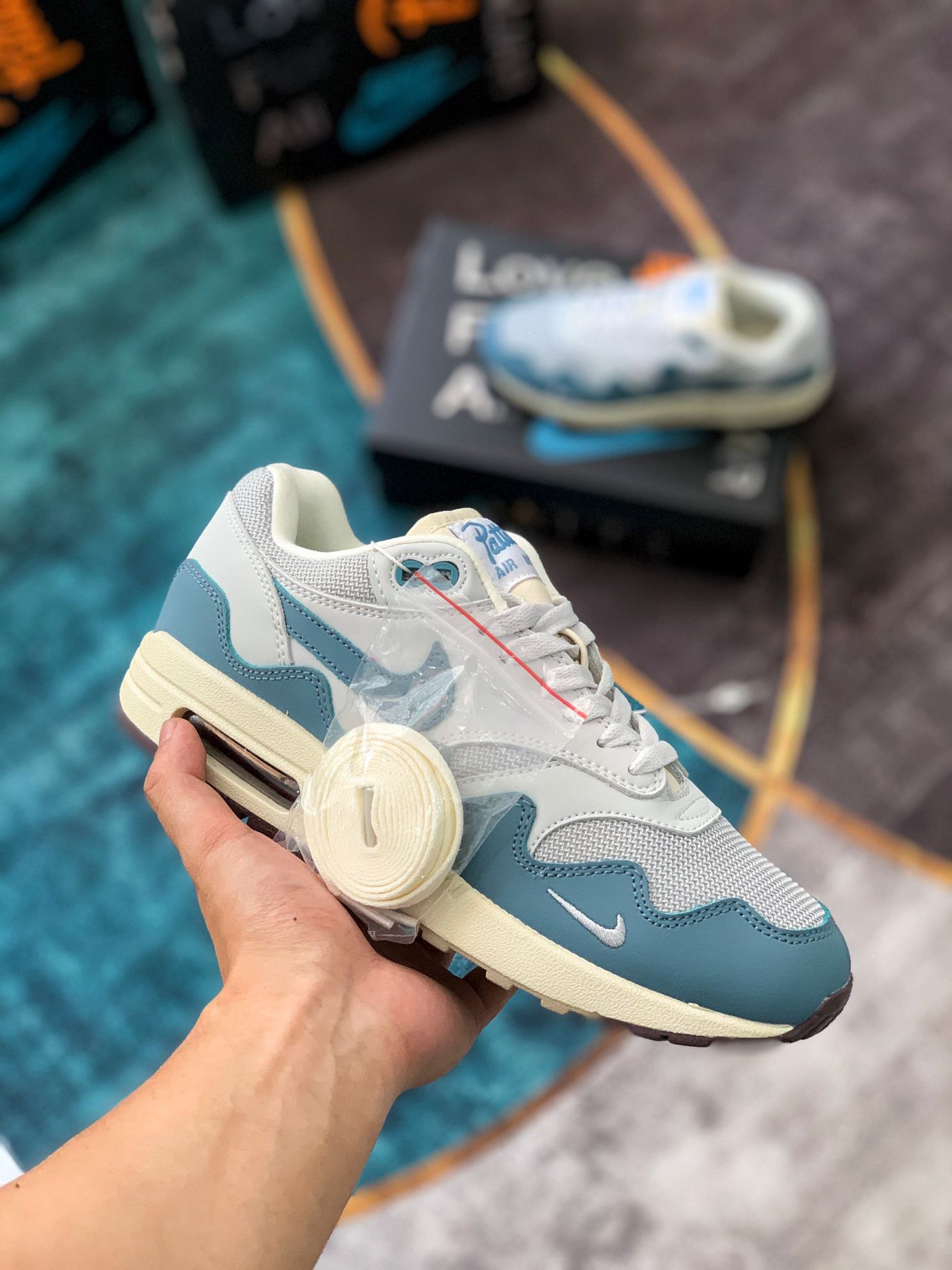 Giày Nike Air Max 1 x Patta ‘Aqua Noise’ rep 1:1 Like Auth