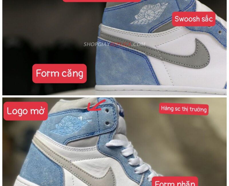 check logo airwings giày nike air jordan 1 high hyper royal like auth chuẩn