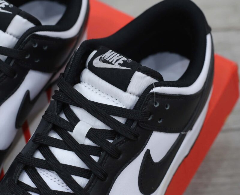form cổ giày nike dunk black white like auth