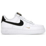 Nike Air Force 1 Low 07 Essential White Black Gold Like Auth