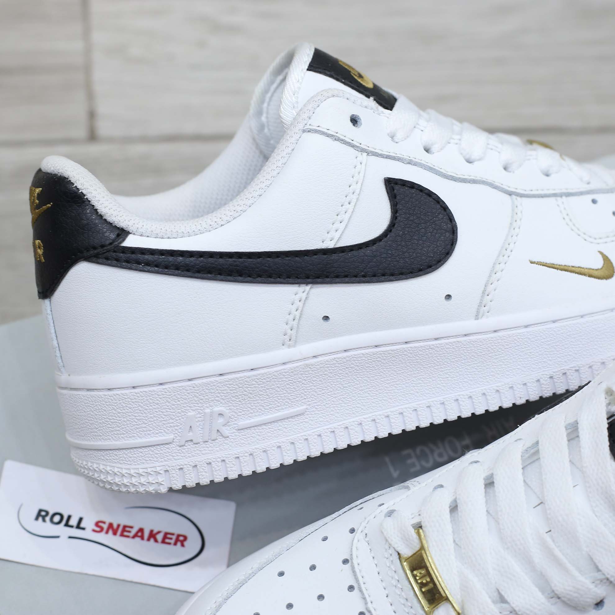 Giày Nike Air Force 1 Low 07 Essential White Black Gold Like Auth
