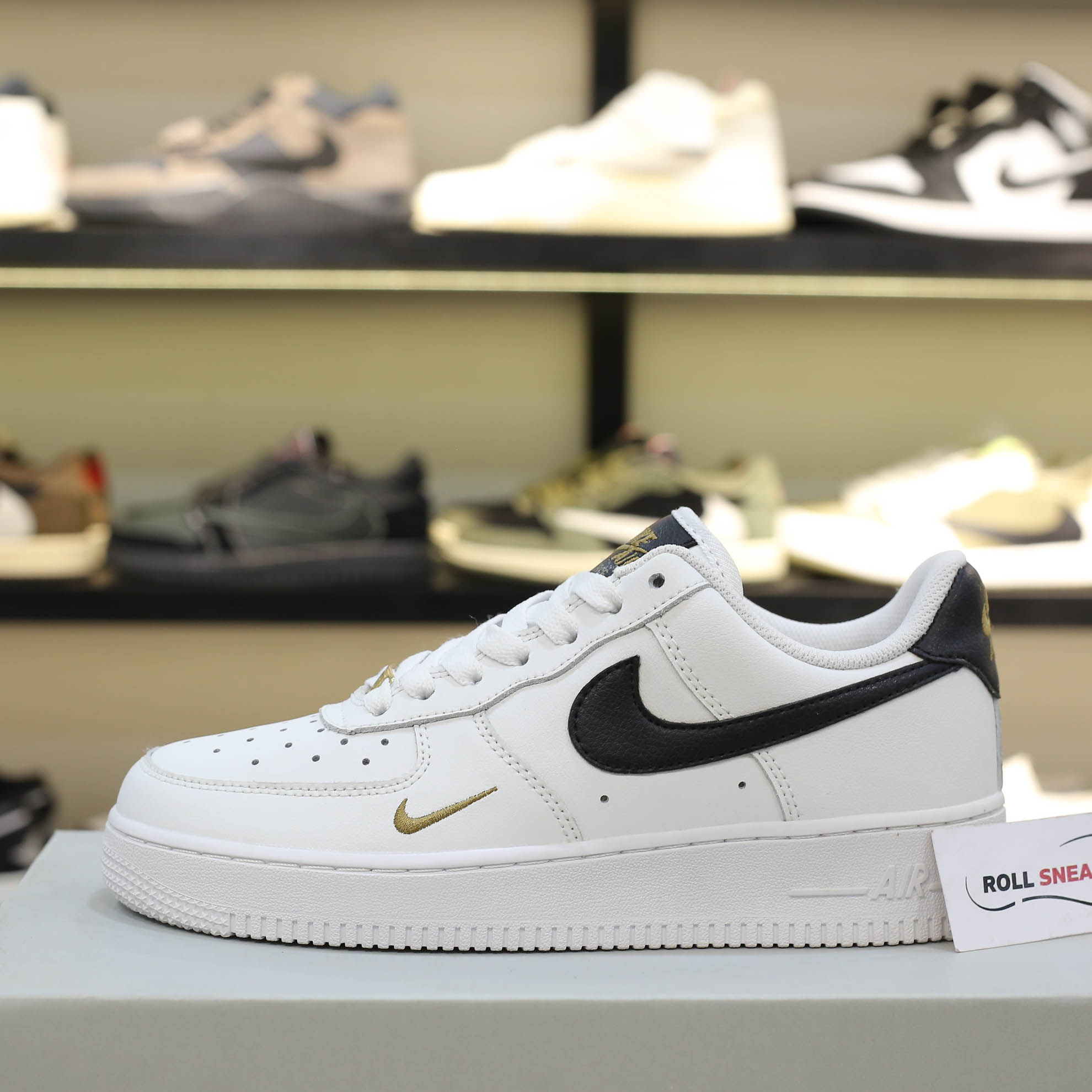 Giày Nike Air Force 1 Low 07 Essential White Black Gold Like Auth