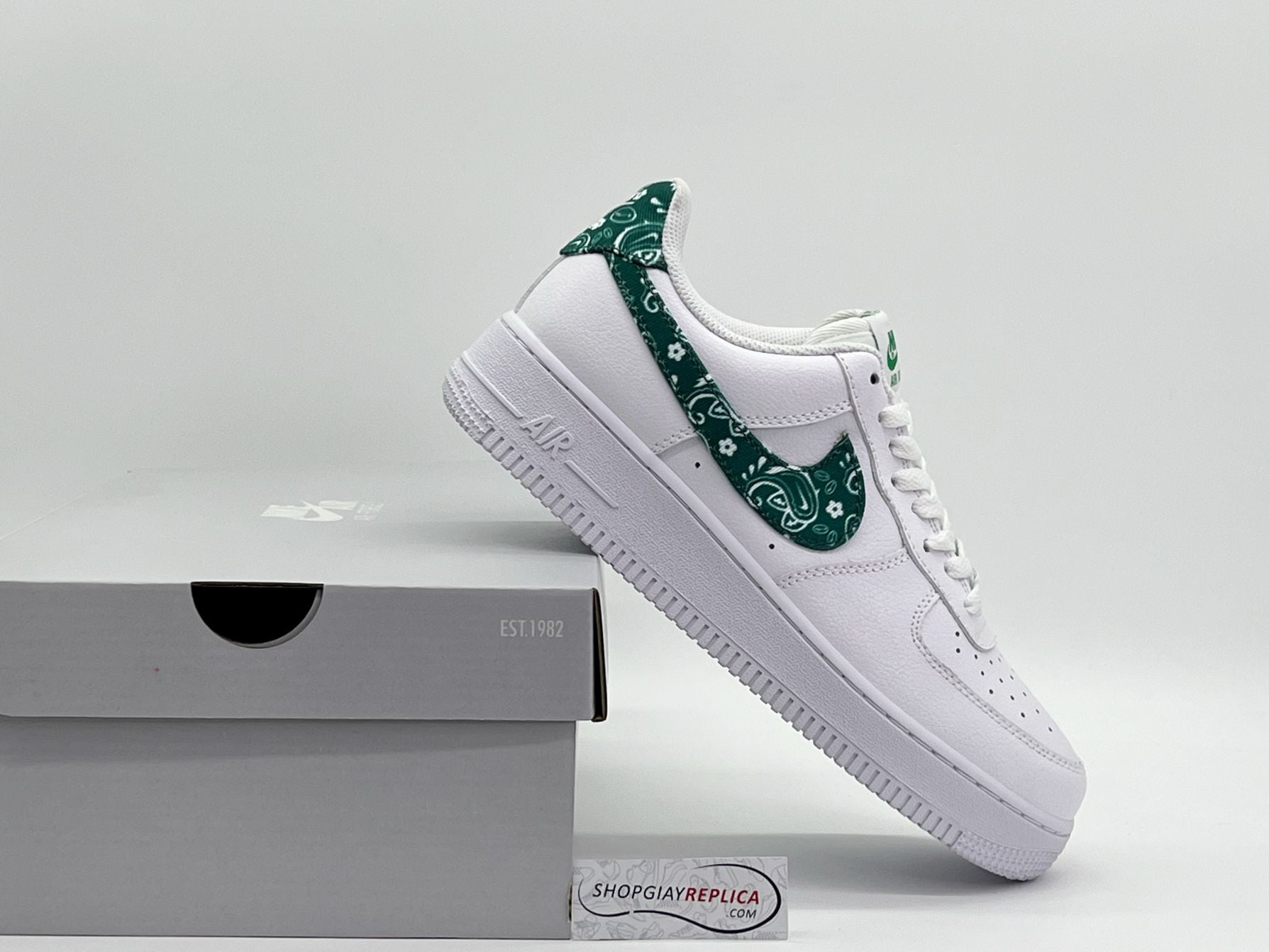 Giày Air Force 1 ‘Green Paisley’ Xanh rep 1:1