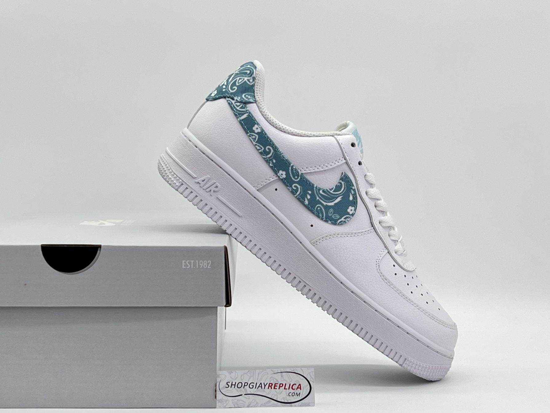 Giày Nike AF1 ’07 Essentials ‘Blue Paisley’ rep 1:1