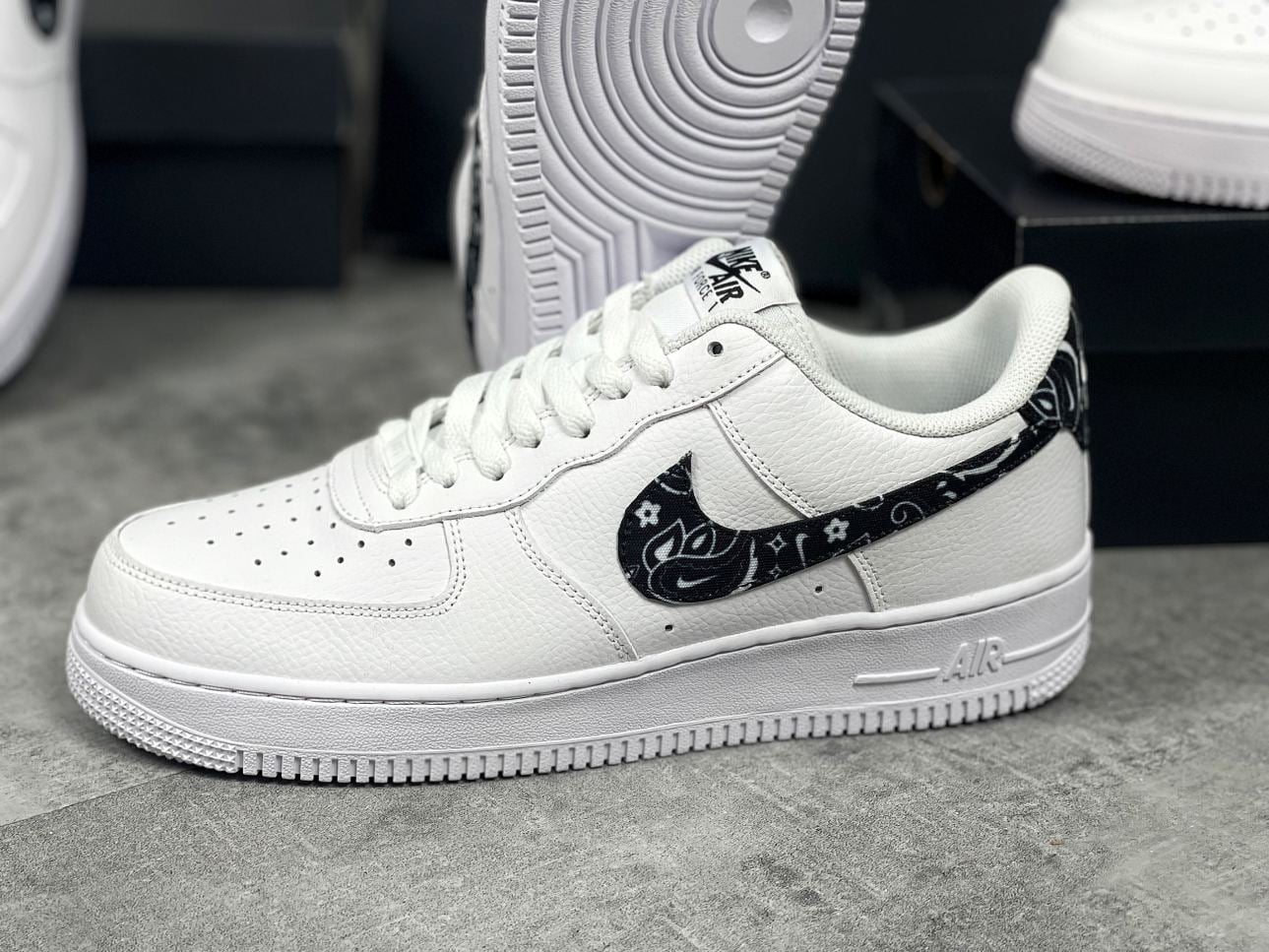 Giày Nike Air Force 1 ’07 Essentials ‘Black Paisley’ rep 1:1