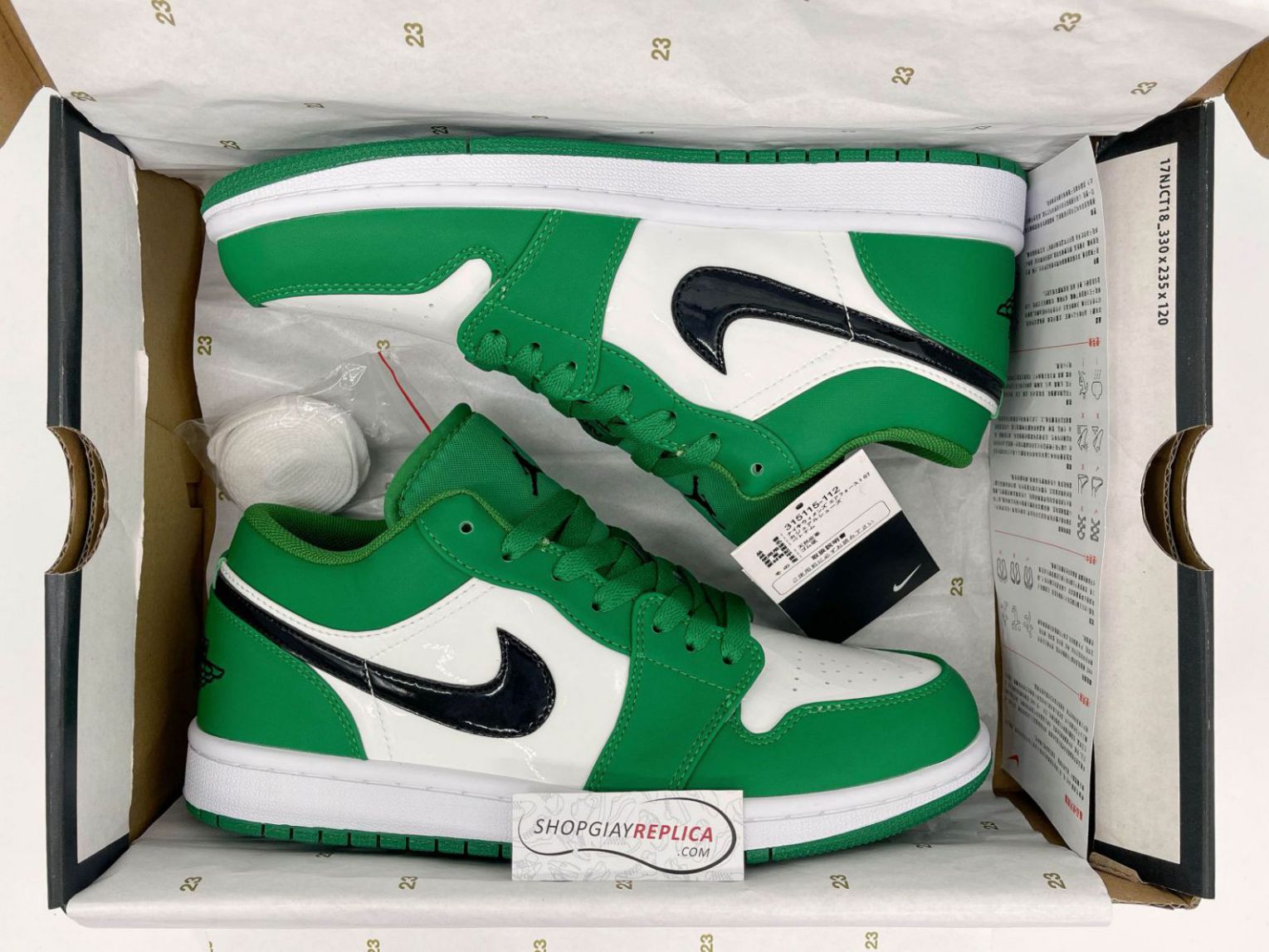 Giày Nike Air Jordan 1 Low Pine Green rep 1:1