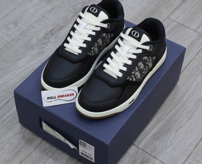 Giày Dior B27 Low Black họa tiết vải Dior Oblique Jacquard Like Auth