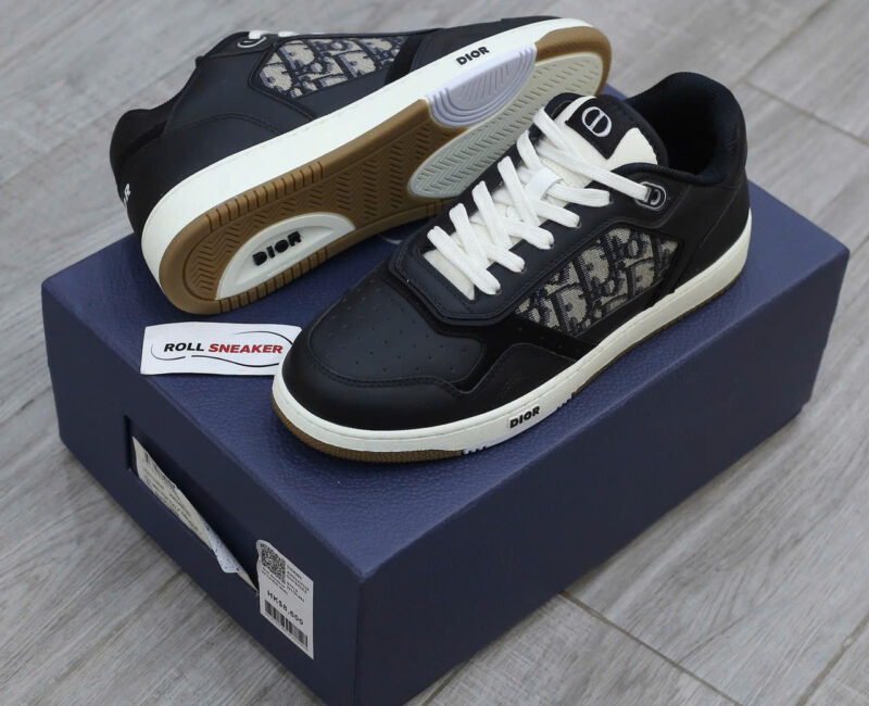Giày Dior B27 Low Black họa tiết vải Dior Oblique Jacquard Like Auth