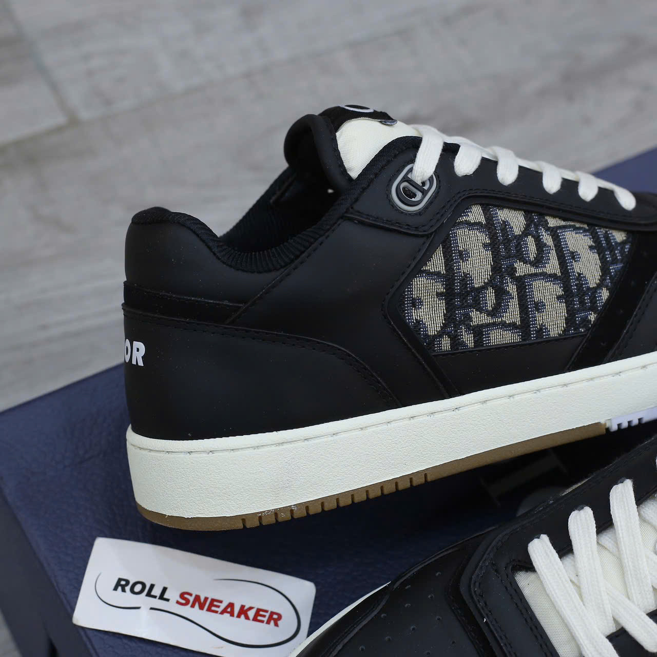 Giày Dior B27 Low Black họa tiết vải Dior Oblique Jacquard Like Auth