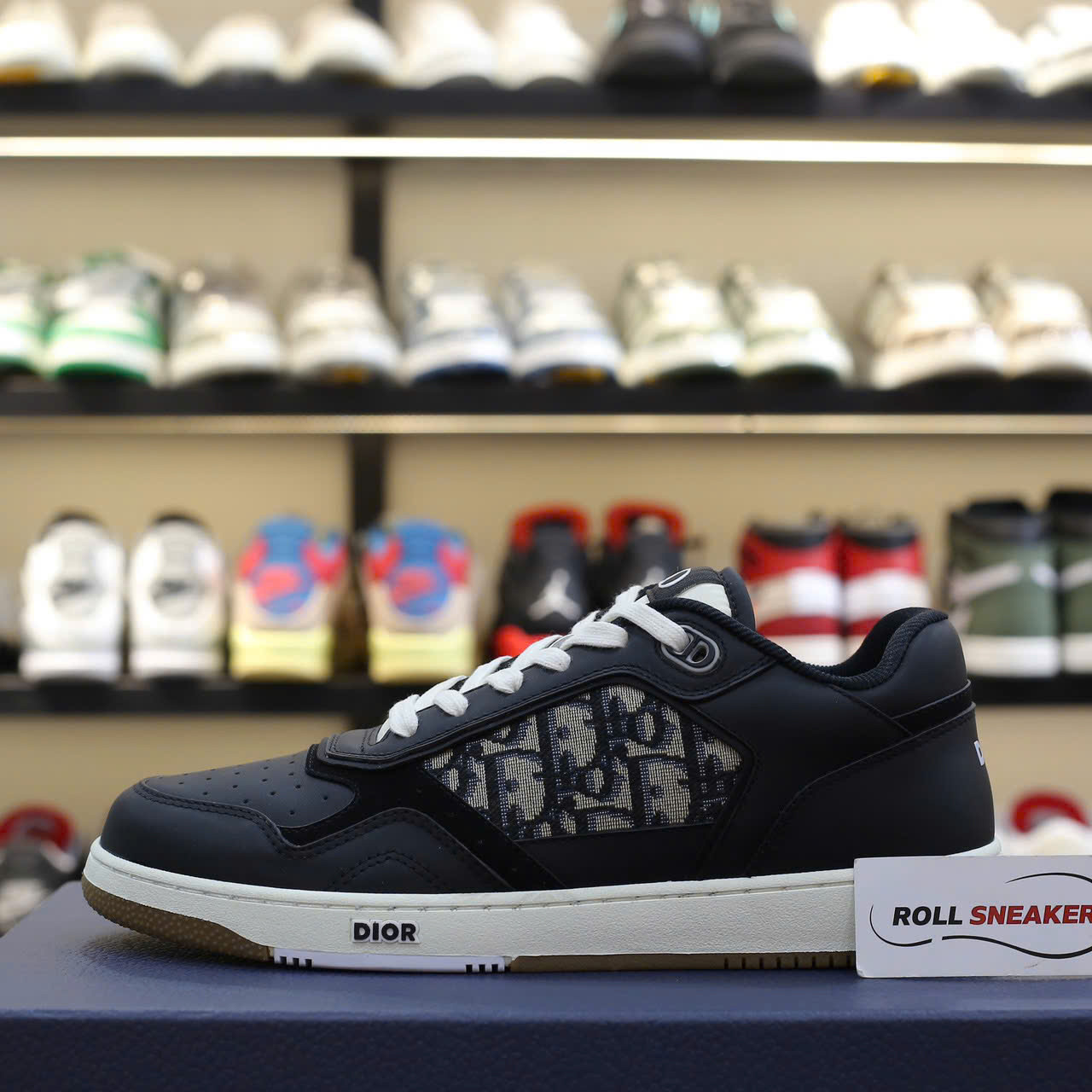 Giày Dior B27 Low Black họa tiết vải Dior Oblique Jacquard Like Auth