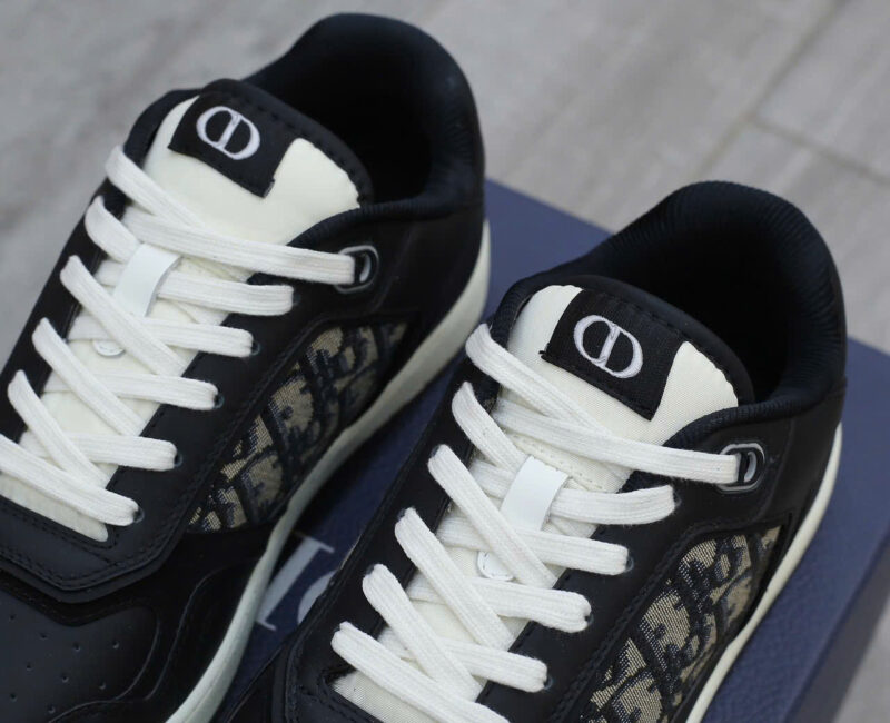 Giày Dior B27 Low Black họa tiết vải Dior Oblique Jacquard Like Auth