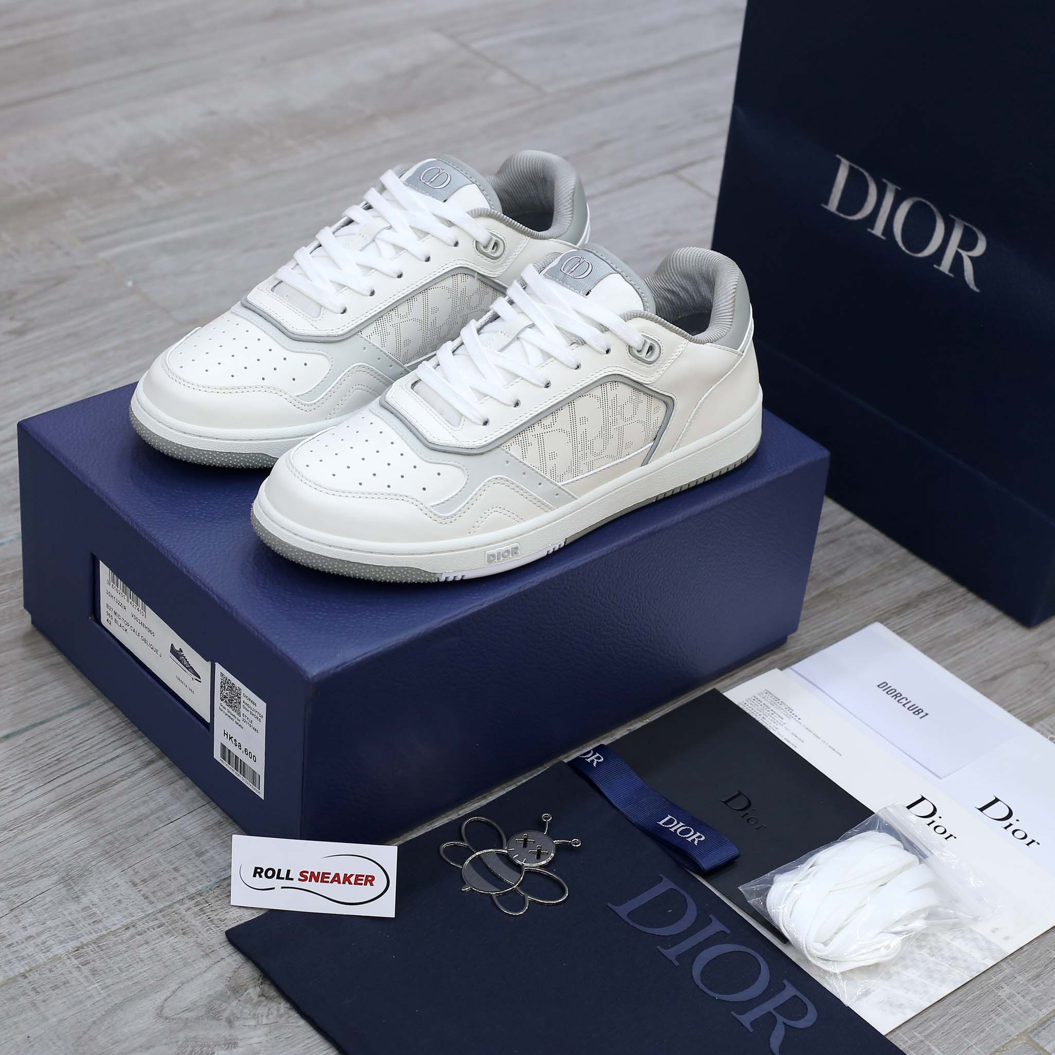 Dior B27 Low White Gray họa tiết Dior Oblique Galaxy