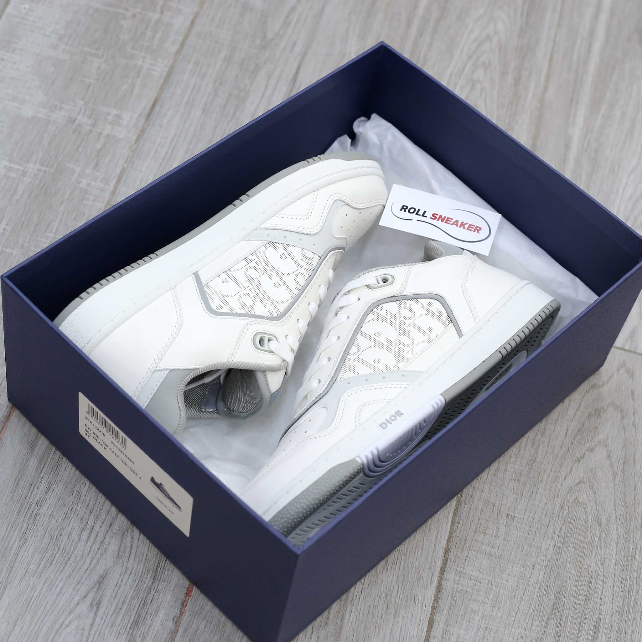 Dior B27 Low White Gray họa tiết Dior Oblique Galaxy