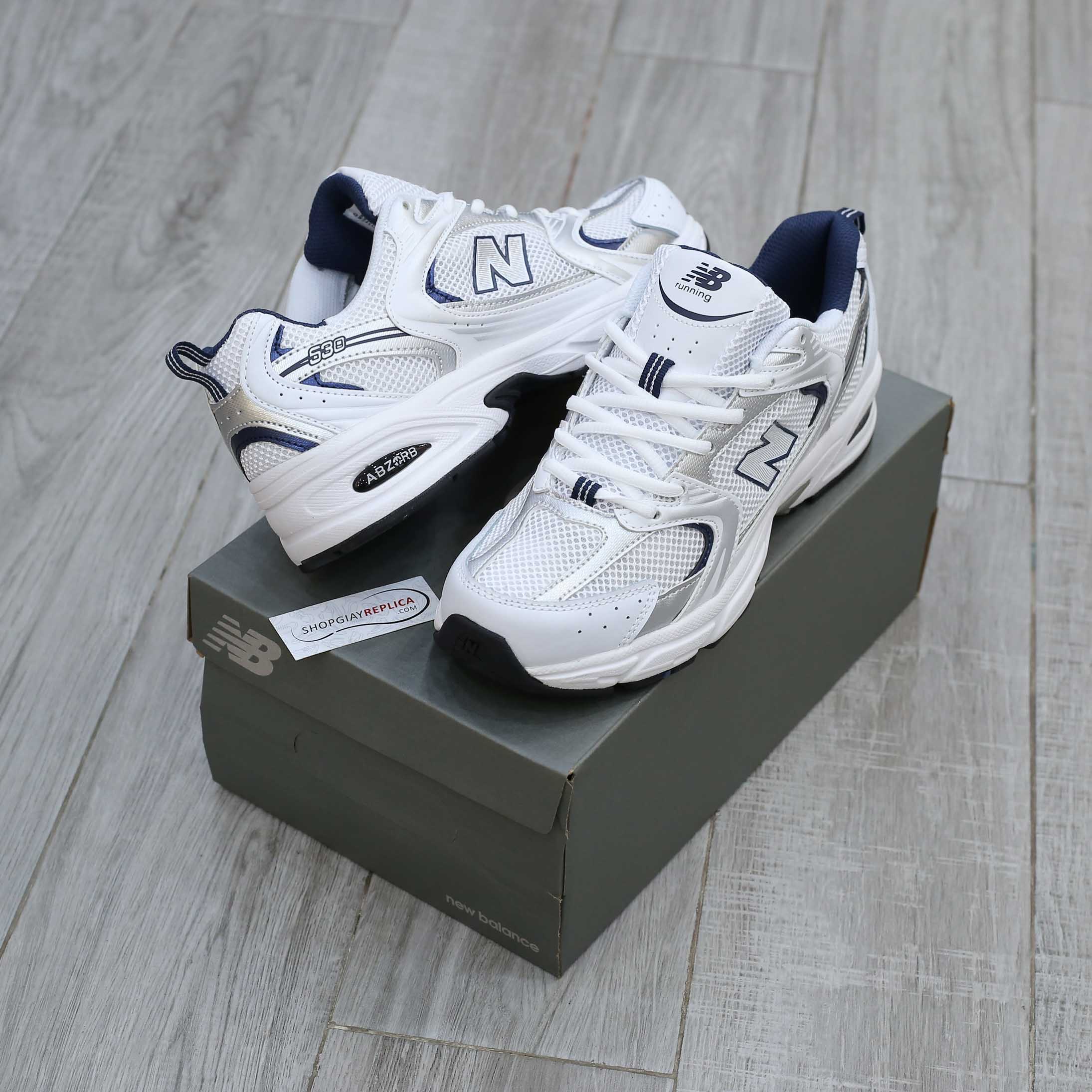 Giày New Balance 530 Trainers Running White Navy