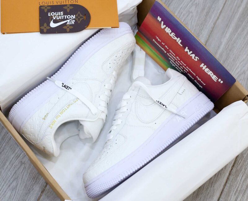 Giày Louis Vuitton x Nike Af1 Low By Virgil Abloh ‘White’ trắng