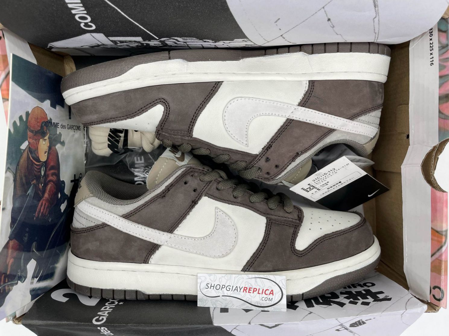 Giày Nike SB Dunk Low x Otomo Katsuhiro “Steamboy OST” Grey Brown Mocha Like Auth