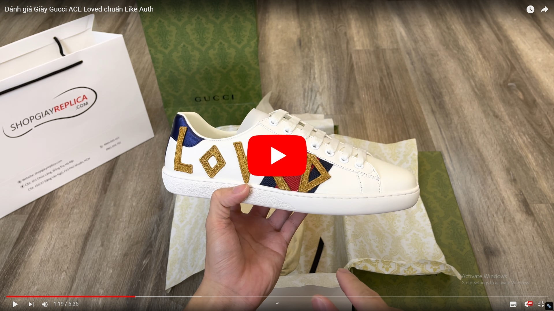 Video Unbox Giày Gucci Love