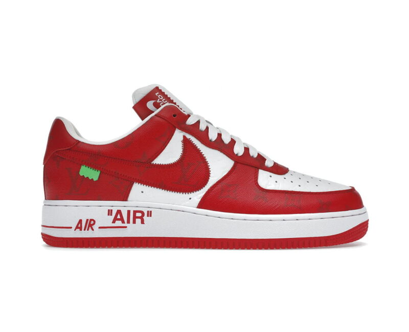Giày Louis Vuitton x Nike Air Force 1 Low By Virgil Abloh 'Red’ Like Auth