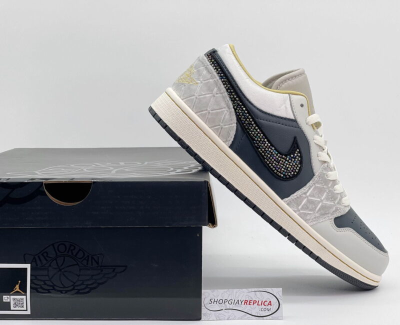 Giày Nike Air Jordan 1 Low ‘Beaded Swoosh’ Like Auth