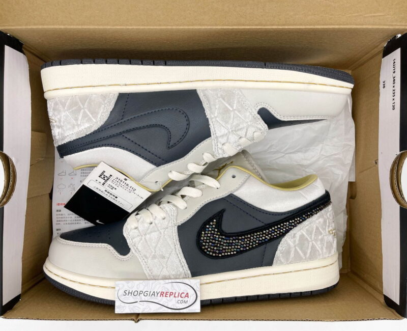 Giày Nike Air Jordan 1 Low ‘Beaded Swoosh’ Like Auth