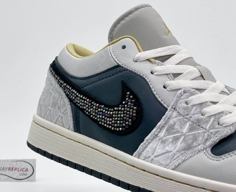 Giày Nike Air Jordan 1 Low ‘Beaded Swoosh’ Like Auth