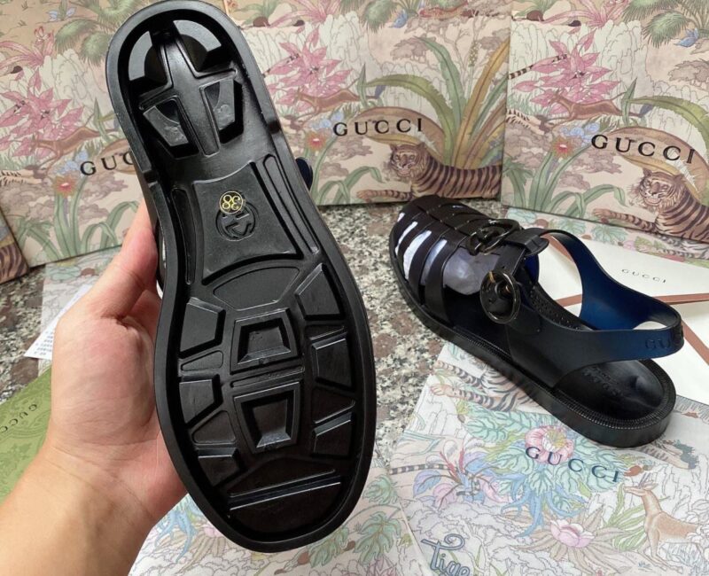 Dép Rọ Gucci Đen mặt GG Siêu Cấp
